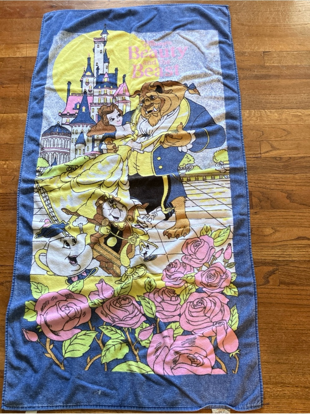 Disney Beauty and the Beast Blue & Yellow Character Beach Towel